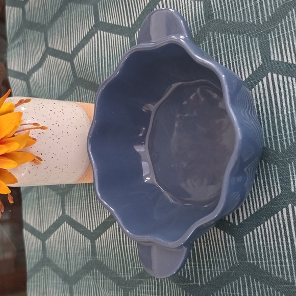 GLOBAL DESIGN CERAMIC TWO PIECE BLUE PUMPKIN DISH - Picture 3 of 11
